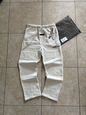 Fear Of God Essentials Light Oatmeal Uncuffed Sweatpants